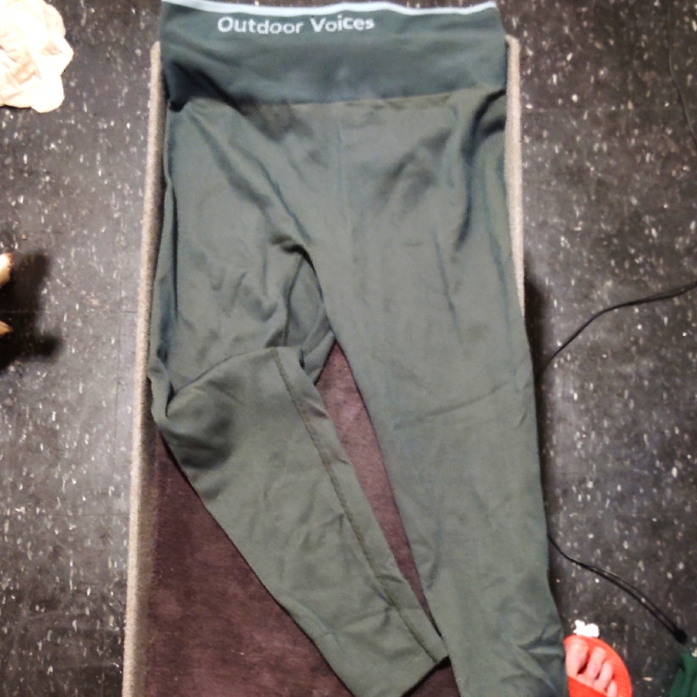 Outdoor Voices Kids Dark Green Leggings